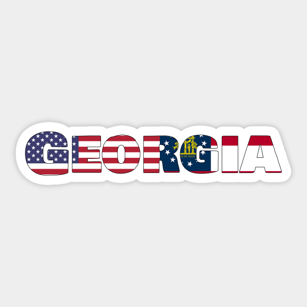 Georgia State Flag/America Flag Logo Sticker by ElevenGraphics